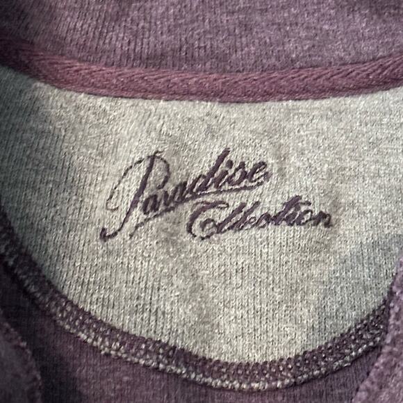 Paradise Collection Purple Zip Up Sweater with Elbow Patches - Picture 2 of 10